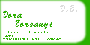 dora borsanyi business card