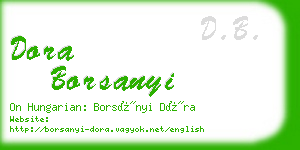 dora borsanyi business card